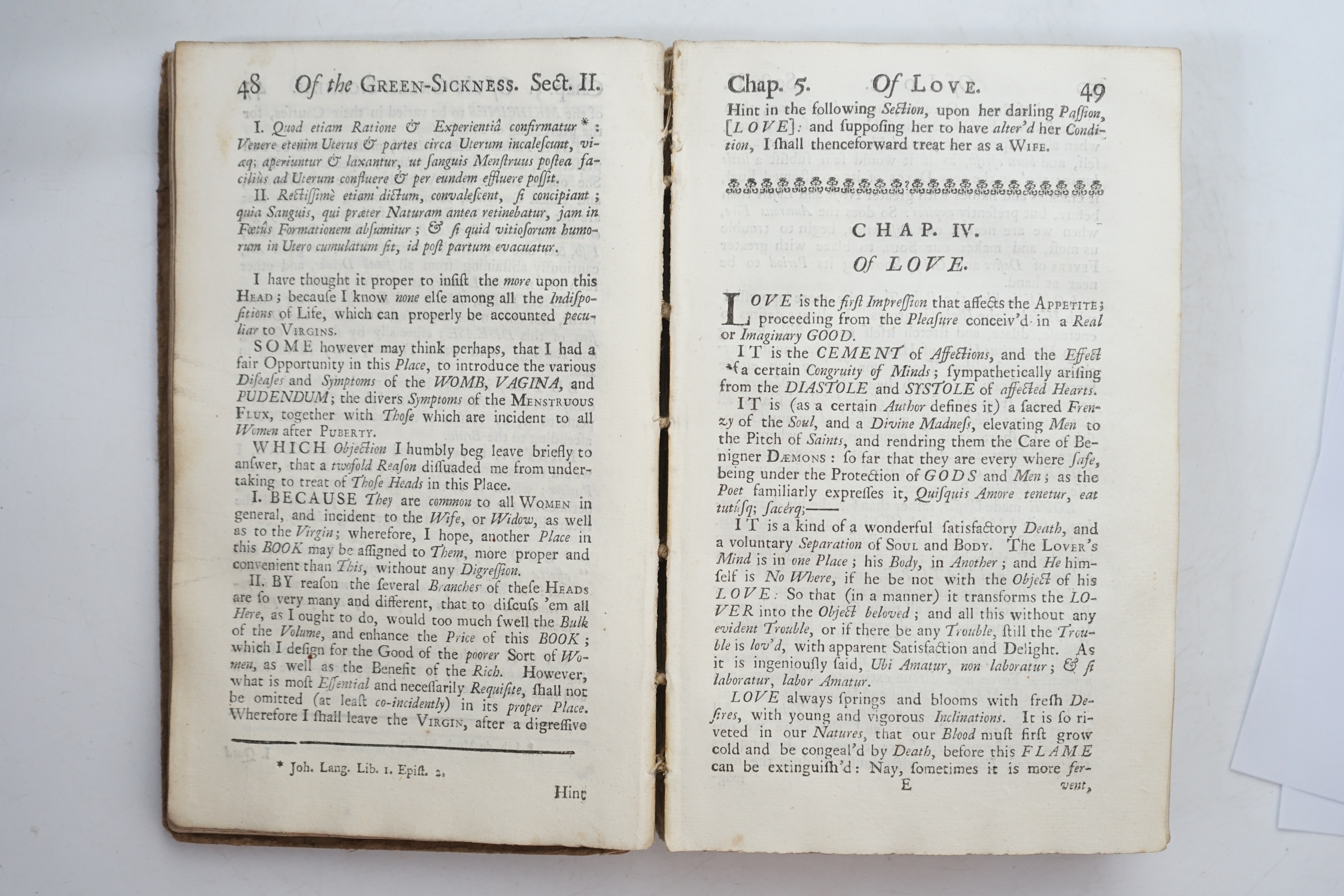 Maubray, James - The Female Physician, Containing all the Diseases incident to that Sex, in Virgins, Wives and Widows, with several wood-engraved capitals, head-and tail-pieces by Henry Woodfall, lacking title and spine,